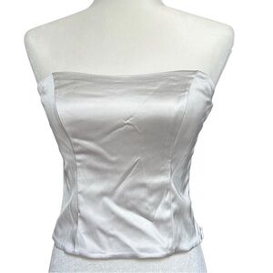 Abercrombie & Fitch White Satin Strapless Corset Top Size Small